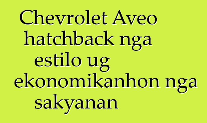 Chevrolet Aveo hatchback nga estilo ug ekonomikanhon nga sakyanan