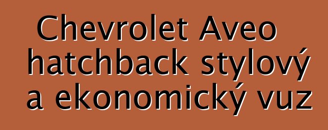 Chevrolet Aveo hatchback stylový a ekonomický vůz