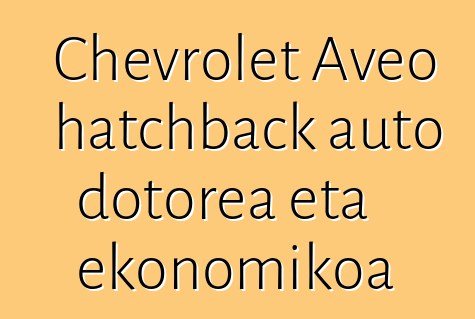 Chevrolet Aveo hatchback auto dotorea eta ekonomikoa