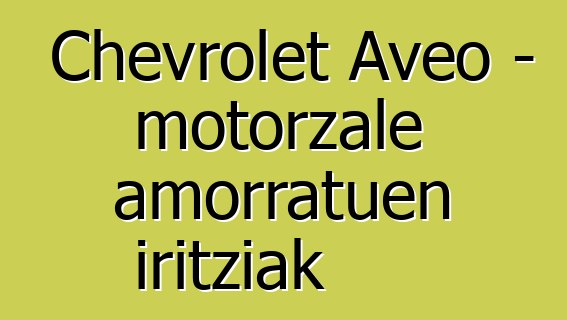 Chevrolet Aveo – motorzale amorratuen iritziak