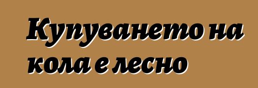 Купуването на кола е лесно
