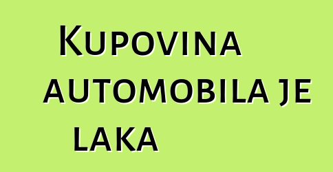 Kupovina automobila je laka