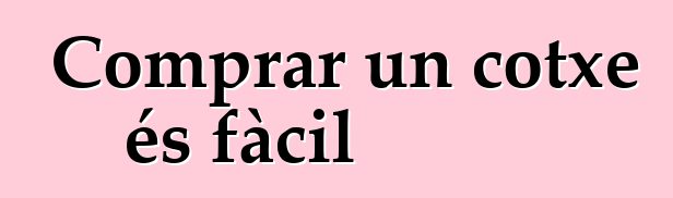 Comprar un cotxe és fàcil