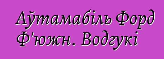 Аўтамабіль Форд Ф'южн. Водгукі