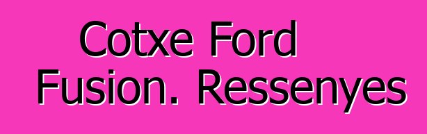 Cotxe Ford Fusion. Ressenyes