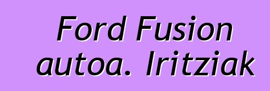Ford Fusion autoa. Iritziak