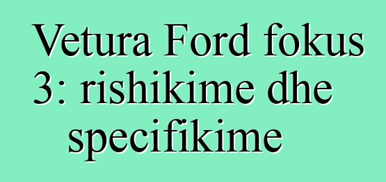 Vetura Ford fokus 3: rishikime dhe specifikime