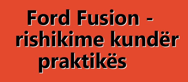 Ford Fusion - rishikime kundër praktikës