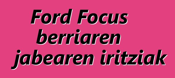 Ford Focus berriaren jabearen iritziak