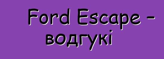 Ford Escape – водгукі