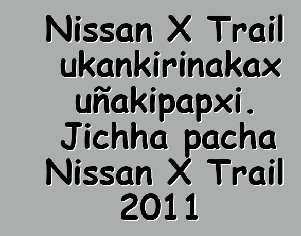 Nissan X Trail ukankirinakax uñakipapxi. Jichha pacha Nissan X Trail 2011