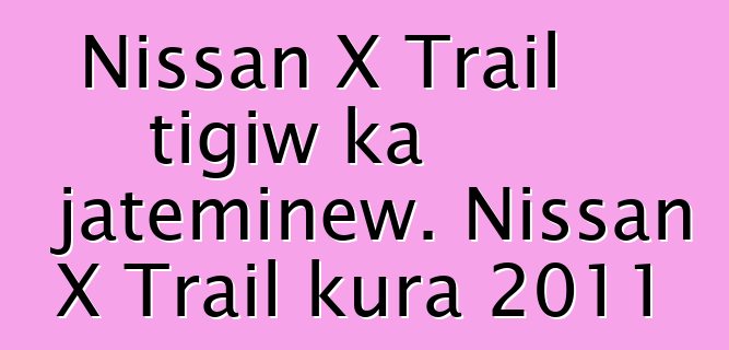 Nissan X Trail tigiw ka jateminɛw. Nissan X Trail kura 2011