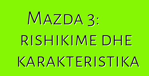 Mazda 3: rishikime dhe karakteristika