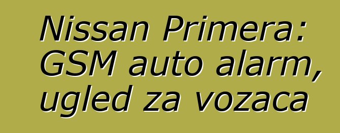 Nissan Primera: GSM auto alarm, ugled za vozača