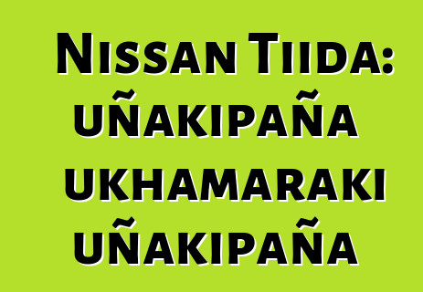 Nissan Tiida: uñakipaña ukhamaraki uñakipaña