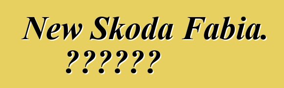 New Skoda Fabia. ግምገማዎች