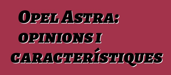 Opel Astra: opinions i característiques