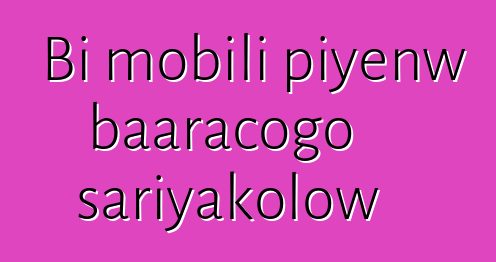 Bi mobili piyɛnw baaracogo sariyakolow