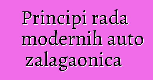 Principi rada modernih auto zalagaonica