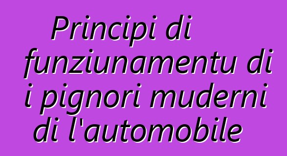 Principi di funziunamentu di i pignori muderni di l'automobile