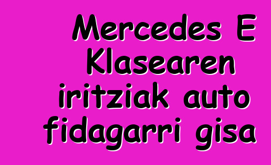 Mercedes E Klasearen iritziak auto fidagarri gisa