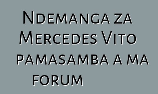 Ndemanga za Mercedes Vito pamasamba a ma forum