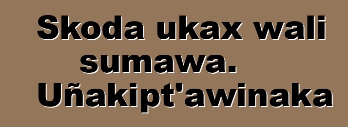 Skoda ukax wali sumawa. Uñakipt’awinaka
