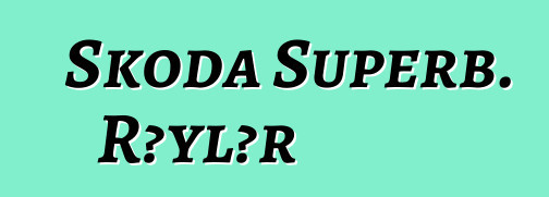 Skoda Superb. Rəylər