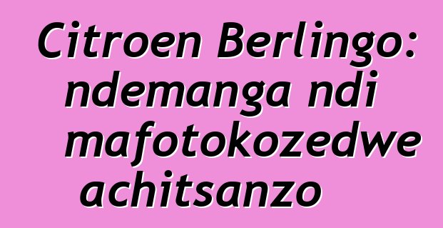 Citroen Berlingo: ndemanga ndi mafotokozedwe achitsanzo