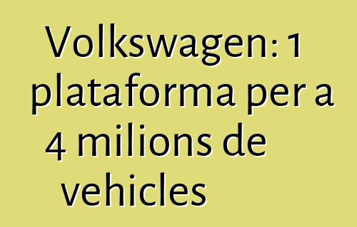 Volkswagen: 1 plataforma per a 4 milions de vehicles