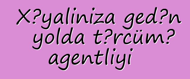 Xəyalınıza gedən yolda tərcümə agentliyi