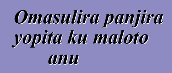 Omasulira panjira yopita ku maloto anu