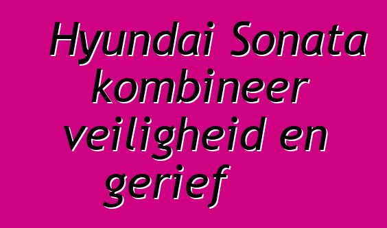 Hyundai Sonata kombineer veiligheid en gerief