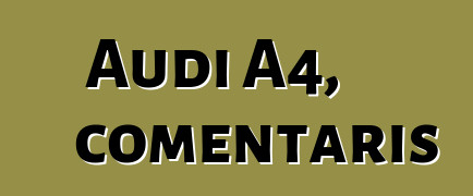Audi A4, comentaris