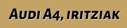 Audi A4, iritziak