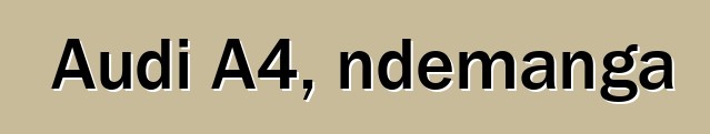 Audi A4, ndemanga
