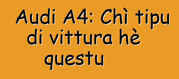 Audi A4: Chì tipu di vittura hè questu