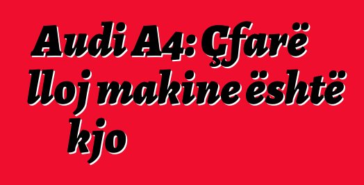 Audi A4: Çfarë lloj makine është kjo