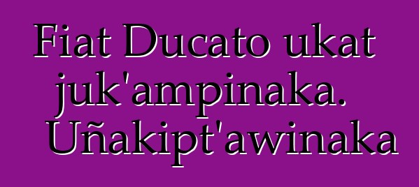 Fiat Ducato ukat juk’ampinaka. Uñakipt’awinaka
