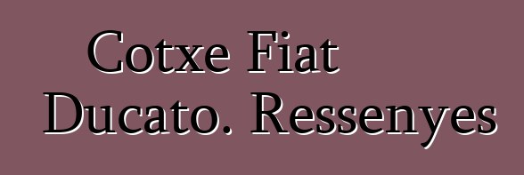 Cotxe Fiat Ducato. Ressenyes