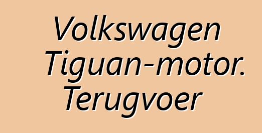 Volkswagen Tiguan-motor. Terugvoer