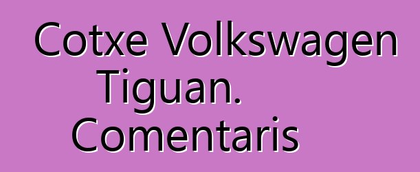 Cotxe Volkswagen Tiguan. Comentaris