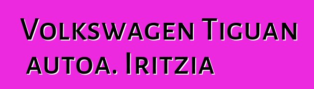 Volkswagen Tiguan autoa. Iritzia