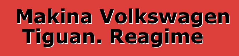 Makina Volkswagen Tiguan. Reagime