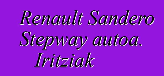 Renault Sandero Stepway autoa. Iritziak