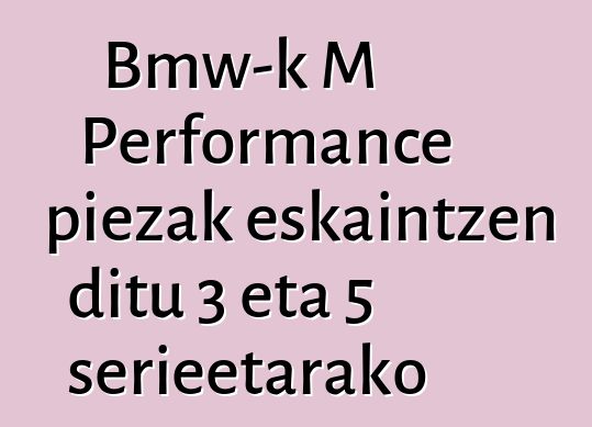 Bmw-k M Performance piezak eskaintzen ditu 3 eta 5 serieetarako