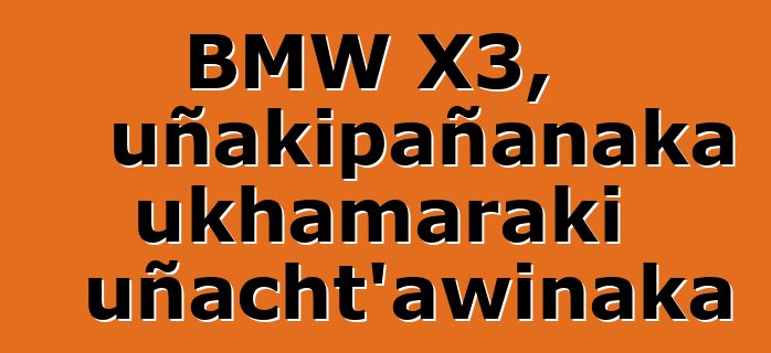 BMW X3, uñakipañanaka ukhamaraki uñacht’awinaka