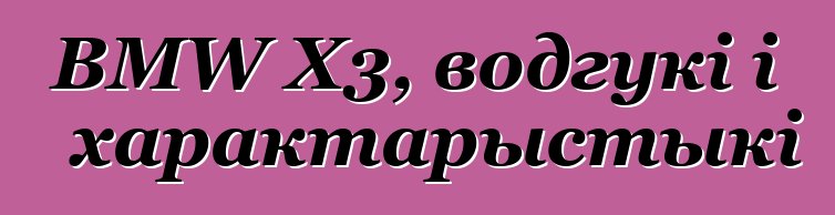 BMW X3, водгукі і характарыстыкі