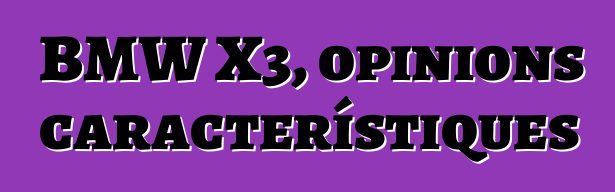 BMW X3, opinions i característiques