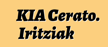 KIA Cerato. Iritziak